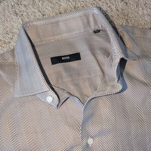 BOSS Hugo Boss Selection Mens 15 3/4 Long Sleeve Dress Shirt